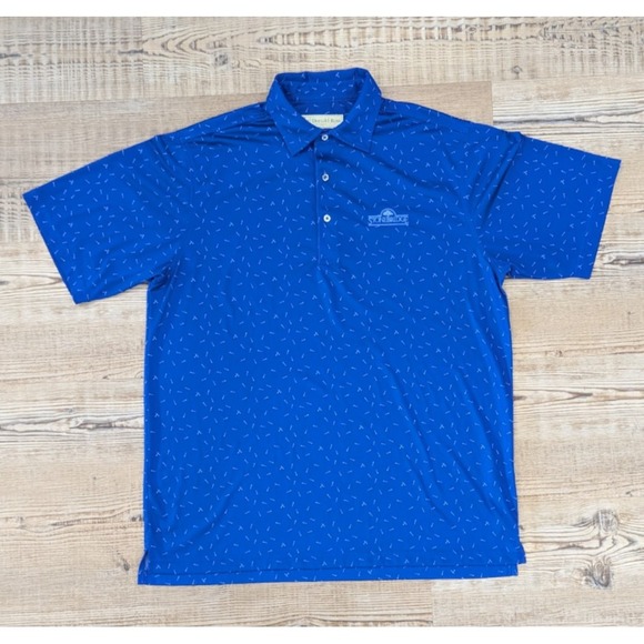 Donald Ross Sportwear Polo Golf Tee Print Stonebridge‎ Logo Mens Medium Blue - Picture 1 of 9